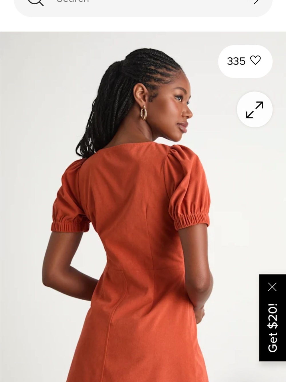 Lulu’s Adored Cutie Orange Corduroy Button-Front Mini Dress - Picture 3 of 6